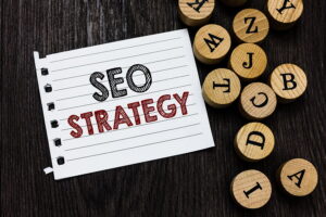 Seo strategy written on a notepad